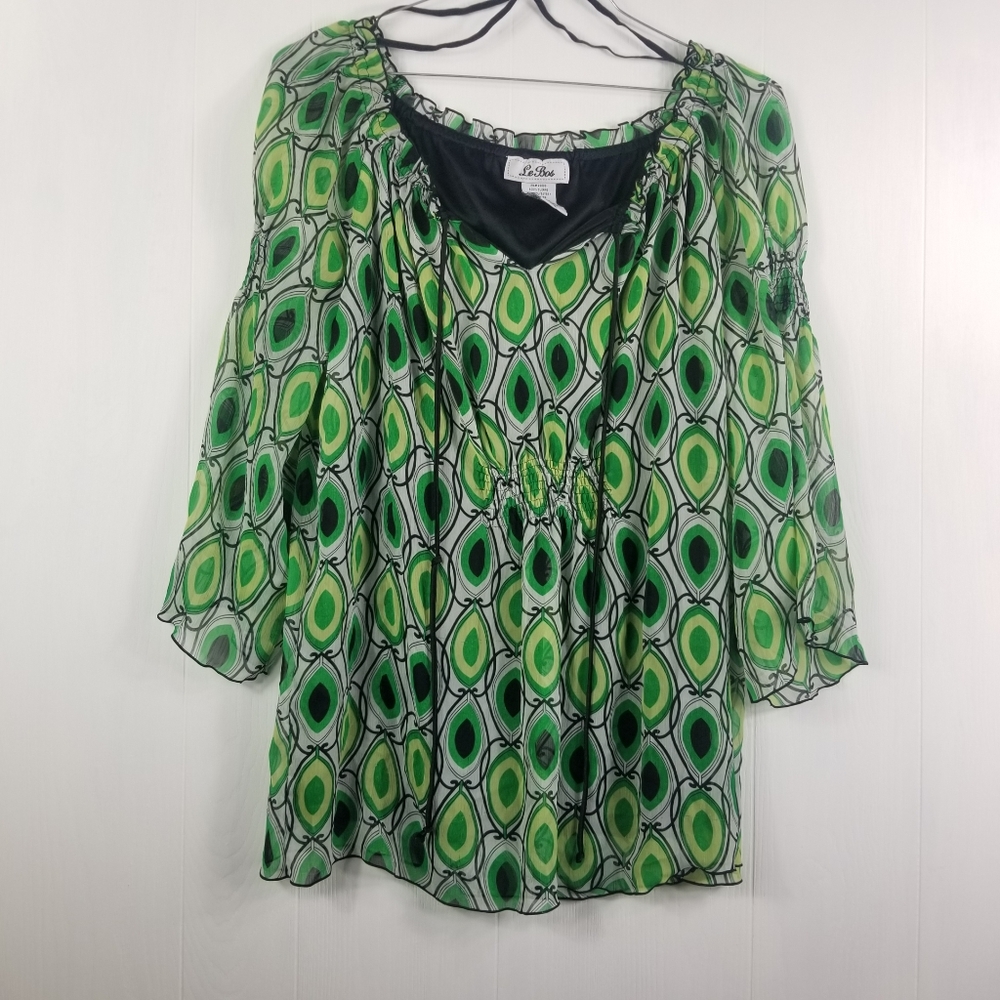 Le Bob green top sz 14w